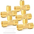 3 Way Brass Pipe Tee Fitting 1/2" NPT, Female Male Female
