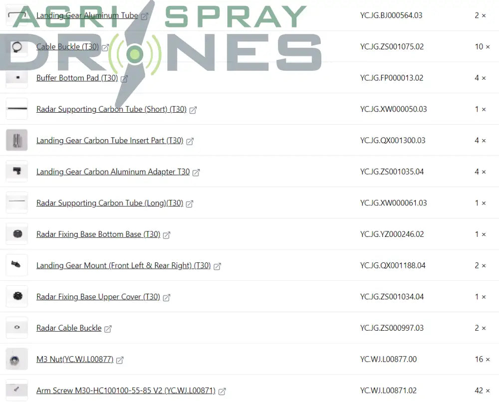 T30 Landing Gear Kit Agras Parts