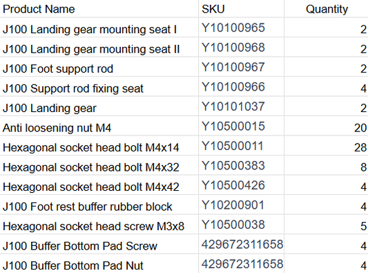 J100 Landing Gear Kit