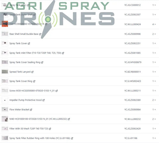 T40 Spray Tank Kit Agras Parts
